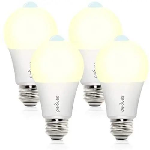Sengled Motion Sensor Light Outdoor, Dusk to Dawn LED Outdoor Lighting, Motion Activated Auto On/Off A19 3000K 1200lm LED Light Bulb Security Light for Front Door Porch Garage Hallway, 4 Pack 2nd Gen