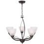 Lucidce Modern Chandelier 5-Light Lighting Fixtures Ceiling Hanging Lights Alabaster Glass Shades Oil Rubbed Bronze Pendant Light for Dining Room Living Room