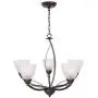 Lucidce Modern Chandelier 5-Light Lighting Fixtures Ceiling Hanging Lights Alabaster Glass Shades Oil Rubbed Bronze Pendant Light for Dining Room Living Room
