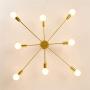 Garwarm 8-Light Sputnik Ceiling Light Modern Semi Flush Mount Ceiling Light Mid Century Gold Chandelier Pendant Lighting for Kitchen Dining Room Bedroom