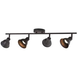 Industrial Vintage Indoor Wall Mount Spotlight BONLICHT 4 Light Modern Semi Flush Mount Ceiling Light Oil Rubbed Bronze Adjustable Kitchen Track Lighting fixtures(GU10 35W Halogen Bulbs Included)