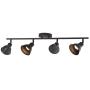 Industrial Vintage Indoor Wall Mount Spotlight BONLICHT 4 Light Modern Semi Flush Mount Ceiling Light Oil Rubbed Bronze Adjustable Kitchen Track Lighting fixtures(GU10 35W Halogen Bulbs Included)