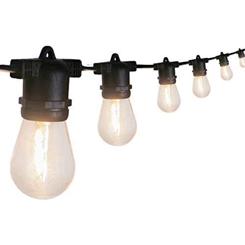 CP3 Connectable Outdoor Lights Patio String Waterproof 32FT with 12 Commercial Grade Hanging Sockets 14 Shatterproof Bulb (2 Spare) for Backyard Porch Deck Balcony Party Decor