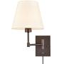 Traditonal 2 Pack Plug in Wall Lights Fabric Shade Swing Arm Wall Lamps Dark Brown