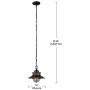 Globe Electric 44166 Liam 1-Light Outdoor/Indoor Pendant, Black, Matte Finish