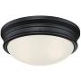 Westinghouse Lighting 6324100 Meadowbrook Two-Light Indoor Flush-Mount Ceiling Fixture, Matte Black Finish with Frosted Glass