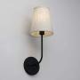 Pathson Vintage Wall Sconce, 1-Light Wall Light with Linen Fabric Lamp Shade, Industrial Wall Mounted Fixture for Bedroom Living Room, Dark Black Finish 2-Pack (Black)