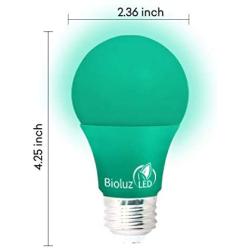 Bioluz LED Green Light Bulbs 60W Replacement Non-Dimmable A19 LED Bulb 4-Pack