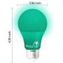 Bioluz LED Green Light Bulbs 60W Replacement Non-Dimmable A19 LED Bulb 4-Pack