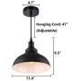 HMVPL Farmhouse Pendant Lighting Fixtures, Black Hanging Chandelier Lights Industrial Ceiling Lamp for Kitchen Island Dining Room Hallway Bedroom