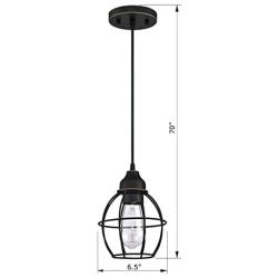 LIT-PaTH Pendant Lighting Fixture for Kitchen and Dining Room, Hanging Ceiling Lighting Fixture, E26 Medium Base, Metal Construction with Oil Rubbed Bronze Finish, Bulb not Included, 2-Pack
