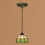 Tiffany Style Pendant Light,Dining Room Living Room Pendant Lamp,Hallway Hanging Light with 20Cm (8 Inch) Vintage Square Lattice Stained Glass Shade,Indoor Chandelier 110-240V E27,F