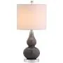 JONATHAN Y JYL1028A Anya 20.5'' Mini Glass LED Lamp Transitional,Glam,Midcentury for Bedroom, Living Room, Office, College Dorm, Coffee Table, Bookcase, 1, Gray