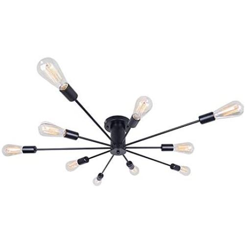 YHYSTL Modern Pendant Lighting Industrial Chandelier Light Fixtures 10 Light Black Semi Flush Mount Ceiling Light Vintage Style Ceiling Lamp for Kitchen Room Bedroom Dining Room Foyer YHYSTL Modern Pendant Lighting Industrial Chandelier Light Fixtures 10 Light Black Semi Flush Mount Ceiling Light Vintage Style Ceiling Lamp for Kitchen Room Bedroom Dining Room Foyer