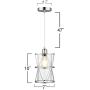 SHENGQINGTOP Modern Cylindrical Pendant Light with Clear Glass, Brushed Nickel Hanging Light, Transitional Metal Pendant Lighting Fixture for Kitchen Island Sink Dining Room Bar