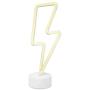 Isaac Jacobs 11.75” x 4.35” LED Neon Yellow Lightning Bolt Tabletop Lamp, White Base, Night Light, for Bedroom Décor & Party; Battery Powered (Batteries Not Included) (Yellow Lightning Bolt)