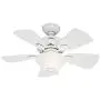 Hunter Fan 34 inch Snow White Finish Ceiling Fan with Painted Cased White Glass Light Kit (Renewed)