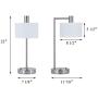 XiNBEi Lighting Table Lamp USB Desk Lamp with Fabric Shade, Modern Bedside Iron Lamp Brushed Nickel Finish for Bedroom Living Room & Office XB-TL1230-BN