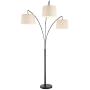 Kira Home Akira 78.5'' 3-Light Modern Arc Floor Lamp with Weighted Base & 3-Way Switch, Oatmeal Shades + Oil Rubbed Bronze Finish