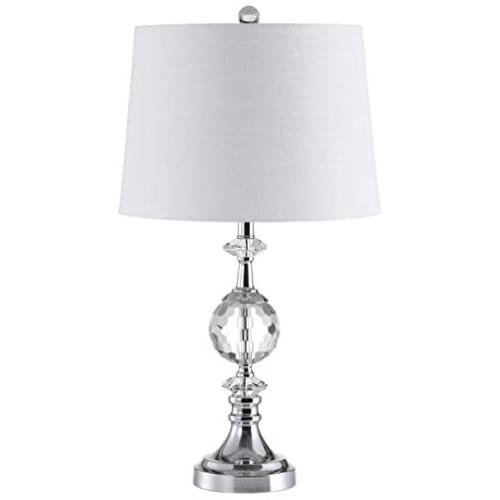 JONATHAN Y JYL5036A Channing 25.5'' LED Crystal/Metal Lamp Glam,Contemporay,Transitional for Bedroom, Living Room, Office, College Dorm, Coffee Table, Bookcase, Clear/Chrome