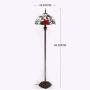 Tiffany Style Floor Standing Lamp W16H64 Inch Tall Stained Glass Hummingbird Design Lampshade 2E26 Antique Reading Light Resin Base S101 WERFACTORY Lamps Bedroom Living Room Bedside Table Lover Gifts