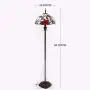 Tiffany Style Floor Standing Lamp W16H64 Inch Tall Stained Glass Hummingbird Design Lampshade 2E26 Antique Reading Light Resin Base S101 WERFACTORY Lamps Bedroom Living Room Bedside Table Lover Gifts