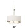 Concentric Shades Brushed Nickel Drum Pendant Chandelier 25'' Wide Modern White Hardback Shade 4-Light Fixture for Dining Room House Island Entryway Bedroom Living Room - Possini Euro Design