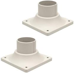 LIT-PaTH Outdoor Post Light Mounting Base, Pier Mount Base, 2-Pack (White)