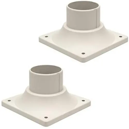 LIT-PaTH Outdoor Post Light Mounting Base, Pier Mount Base, 2-Pack (White)