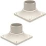 LIT-PaTH Outdoor Post Light Mounting Base, Pier Mount Base, 2-Pack (White)