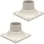 LIT-PaTH Outdoor Post Light Mounting Base, Pier Mount Base, 2-Pack (White)