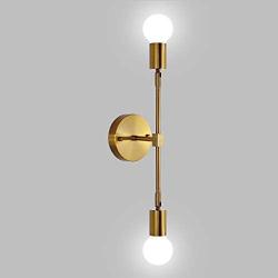 JHLBYL Bathroom Vanity Light 2-Light Wall Sconce Brushed Gold Bronze Classic Mid Century Wall Lamp Wall Light for Bathroom Modern Dining Room Living Room