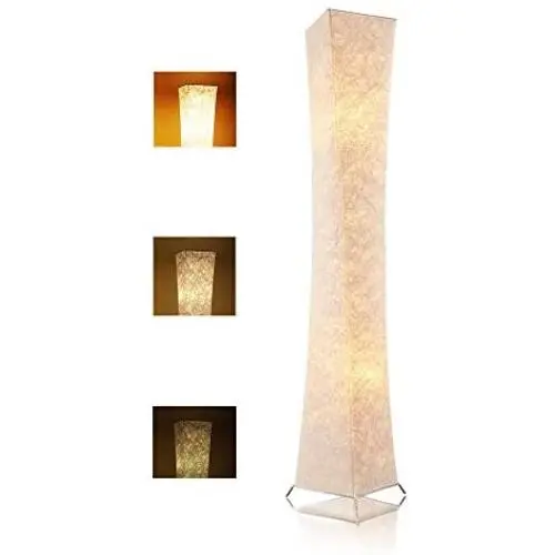 LEONC Design 65 Creative LED Floor Lamp, Softlighting Minimalist Modern Contemporary with Fabric Shade & 2 Bulbs Floor Lamps for Living Room Bedroom Warm Atmosphere(Tyvek Dupont 10 x 10 x 65 inch)