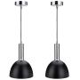 Double Tootoo Star Industrial Vintage Ancient Retro Pendant Lights Set of 2, Medium Size Chandelier for Kitchen Island Bars Dining Bedroom Living Study Room, Metal Element Design Lamps, Black/Silver