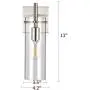 KRASTY 1 Light Modern Brushed Nickel Glass Wall Sconces Lighting Metal Wall Sconce,Clear Glass Wall Mount Light Decor,Wall Lamp Fixture for Living Room Bedroom Bathroom Hallway