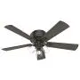 HUNTER 54208 Crestfield Indoor Low Profile Ceiling Fan with LED Light and Pull Chain Control, 52'', Noble Bronze