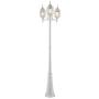 NOMA Outdoor Street Light | Waterproof Outdoor Lamp Post Light with Triple-Head Design for Backyard, Patio, Garden, Walkway or Décor | White Light Pole with Clear Glass Panels, 3-Headed