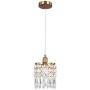 Linour Pendant Light Fixtures Crystal Chandelier Modern Ceiling Light Chrome Finish Crystal Pendant lamp for Living Room Bedroom Restaurant Porch, Copper