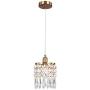 Linour Pendant Light Fixtures Crystal Chandelier Modern Ceiling Light Chrome Finish Crystal Pendant lamp for Living Room Bedroom Restaurant Porch, Copper