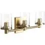 Pathson 3 Light Wall Light, Vintage Bathroom Vanity Light, Industrial Indoor Wall Sconce with Clear Glass Shade, Wall Mount Light Fixtures for Bathroom Kitchen Living Room (Antique)