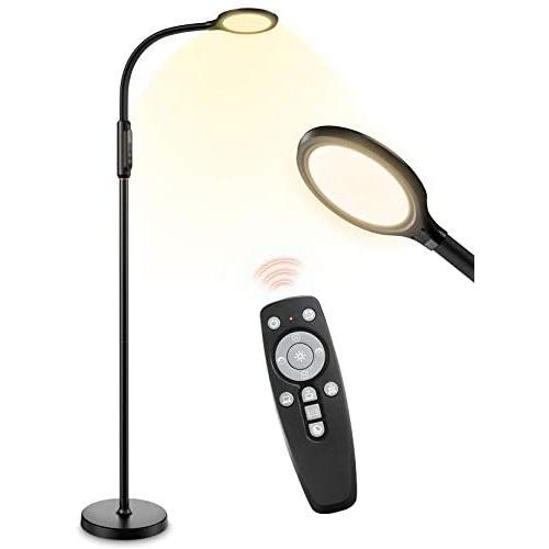 LITOM LED Floor Lamp with Remote Control, 10 Color Temperatures & 10 Brightness 1800K-6500K, Standing Lamp for Living room, Bedroom, Office, Reading