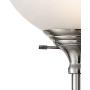 Maddox Modern Torchiere Floor Lamp Tall Satin Nickel Slim Profile Alabaster Glass Shade for Living Room Bedroom Uplight - 360 Lighting