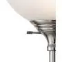 Maddox Modern Torchiere Floor Lamp Tall Satin Nickel Slim Profile Alabaster Glass Shade for Living Room Bedroom Uplight - 360 Lighting