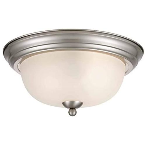 Tawson Joel Modern 2-Light Flush Mount Ceiling Light with Etched Glass Shade for Hallway, Entryway, Passway, Dining Room, Bedroom, Garage, Kitchen Island, Balcony Living Room