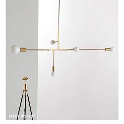 LYNICESHOP Sputnik Chandelier, Geometric Line Chandelier, Modern Minimalist Golden Creative Lamps, for Dining/Living Room Bedroom Study Art Pendant Lamp (5 Light/Gold)