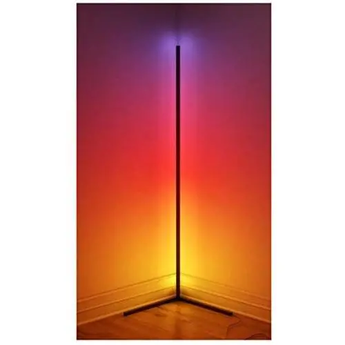 BRÜUN Corner Floor Lamp Led | Nordic Decoration Standing Floor Lamps for Living Room Night Light Dimming Standing Lamp Bedroom Decor Modern Floor Light Remote Control Black Minimal Design (RGB)