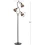 JONATHAN Y JYL8013A Walker Style 70.5'' Multi-Light LED Floor Lamp, Tiffany, Traditional for Bedroom, Living Room, Bronze