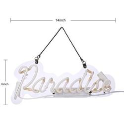 Neon Signs Blue Paradise Beer Bar Bedroom Neon Light Handmade Glass Neon Lights Sign for Bedroom Office Hotel Pub Cafe Recreation Room Wall Decor Night Light(14''x6'')