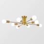 LynPon 8 Lights Modern Ceiling Light Semi Flush Mount Light Fixture Mid Century Gold Brass Sputnik Chandelier for Kitchen Dining Room Living Room Bedroom Foyer Lighting