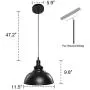 Pendant Lights, Lika Industrial Barn Ceiling Light Fixtures Black Hanging Pendant Lighting for Kitchen Island, Dining Room, Foyer (Black and Hemispheres(Three Pack-Save$14.95))